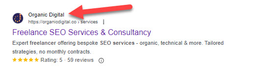 brand name in serp